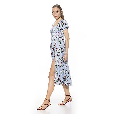 Women's ALEXIA ADMOR Iris Smocked Puff Sleeve Midi Dress