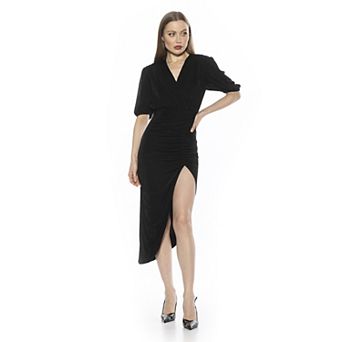 Women's ALEXIA ADMOR Fern Puff Sleeve Draped Dress