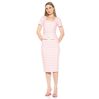 alexia admor pink dress Alexia Admor Women's Fay Midi Fit And Flare Dress, Yellow, 12
