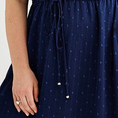 Plus Size Croft & Barrow® V-Neck Flutter Sleeve Dress