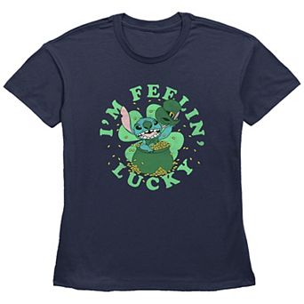 Disney's Lilo & Stitch I'm Feeling Lucky Stitch Women's Graphic Tee
