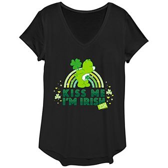 Women's Care Bears Kiss Me I'm Irish Graphic Tee