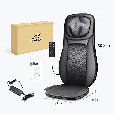 Snailax Shiatsu Full Back Massager With Heat, Adjustable Chair Massager Pad, Rolling Massage Cushion