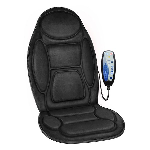 Snailax Memory Foam Vibration Seat Massager Cushion, Back Massager Chair Pad With Heat, Gifts - Black (ONE SIZE)