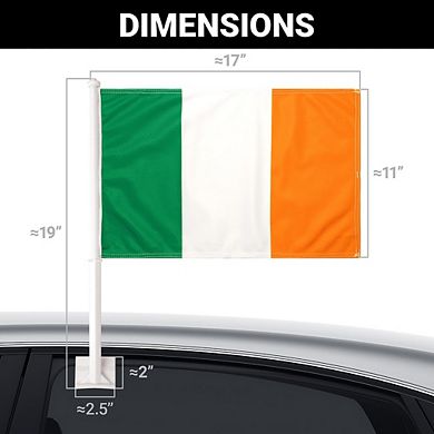 G128 11x17 Inches 2pk Printed Ireland Car Flag