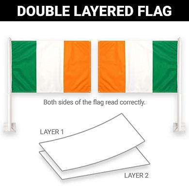 G128 11x17 Inches 2pk Printed Ireland Car Flag