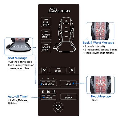 Snailax Neck Back Massager With Heat, 2d/3d Seat Cushion Massager For Body