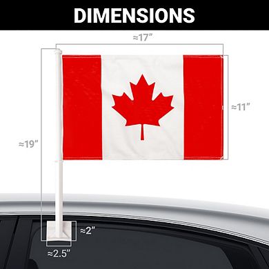 G128 11x17 Inches 2pk Printed Canada Car Flag
