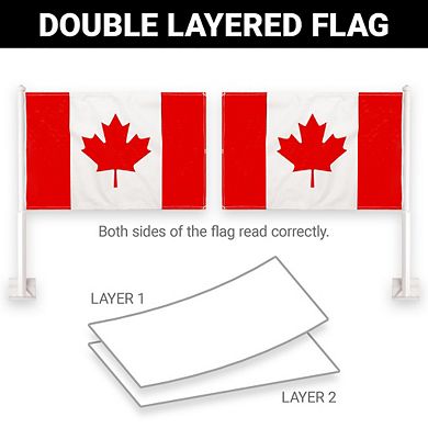 G128 11x17 Inches 2pk Printed Canada Car Flag