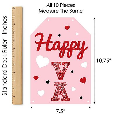 Big Dot of Happiness Conversation Hearts - Hanging Vertical Paper Door Banners - Valentine's Day Party Wall Decoration Kit - Indoor Door Decor