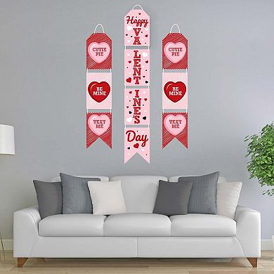 Big Dot of Happiness Conversation Hearts - Hanging Vertical Paper Door Banners - Valentine's Day Party Wall Decoration Kit - Indoor Door Decor