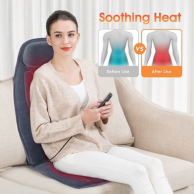 Snailax Back Massager Chair Pad, 10 Motors Massage Seat Cushion With Heat, Memory Foam Car Massager