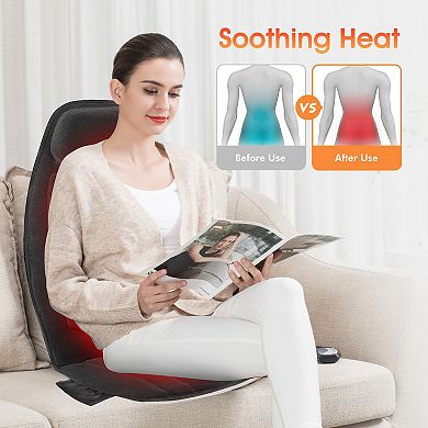 Snailax Motors Massage Seat Cushion With Heating, Back Massager Chair Pad, Vibrtion Car Massage