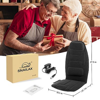 Snailax Motors Massage Seat Cushion With Heating, Back Massager Chair Pad, Vibrtion Car Massage