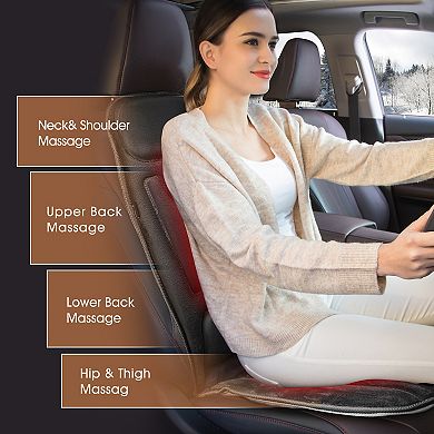 Snailax Motors Massage Seat Cushion With Heating, Back Massager Chair Pad, Vibrtion Car Massage
