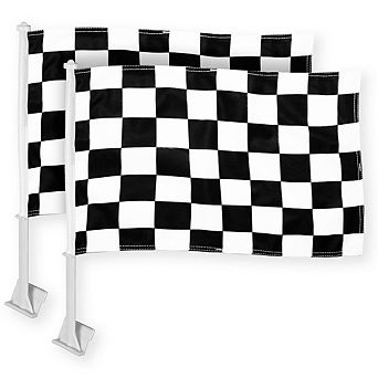 G128 11x17 in 2 pk Printed Checkered Car Flag