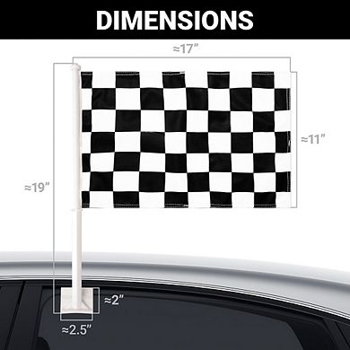 G128 11x17 Inches 2pk Printed Checkered Car Flag