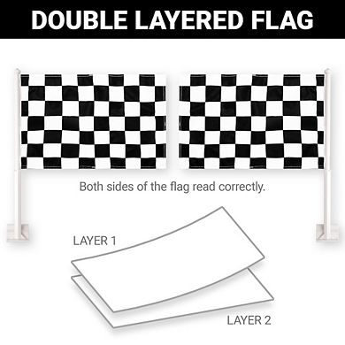 G128 11x17 Inches 2pk Printed Checkered Car Flag