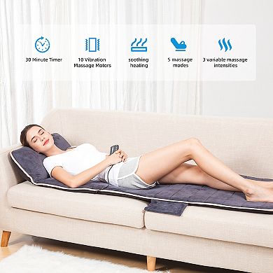 Snailax Memory Foam Massage Mat, Back Massage Pad With Vibration Motors & Therapy Heating Pad, Gift