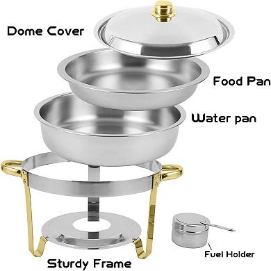 Round Stainless Steel Chafing Dish Set Buffet Server