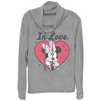 Disney's Minnie Mouse In Love Plus Cowlneck Graphic Lightweight Long Sleeve