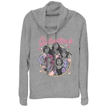 Disney's Princess Galentines Group Plus Graphic Cowlneck Graphic Lightweight Long Sleeve