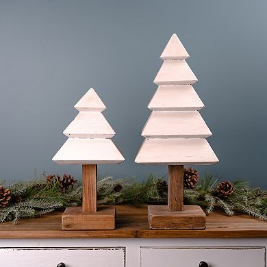 Tiered Wood Pine Tree (set Of 2)