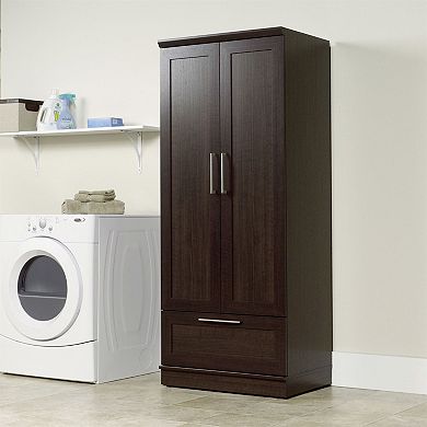 Bedroom Storage Cabinet with Adjustable Shelf, Garment Rod, and Compact Design for Clothing