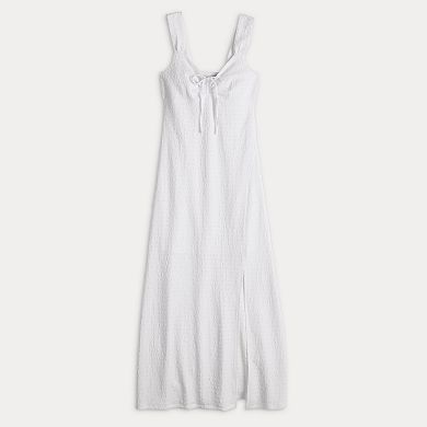 Juniors' Almost Famous Ruched Neck Maxi Dress