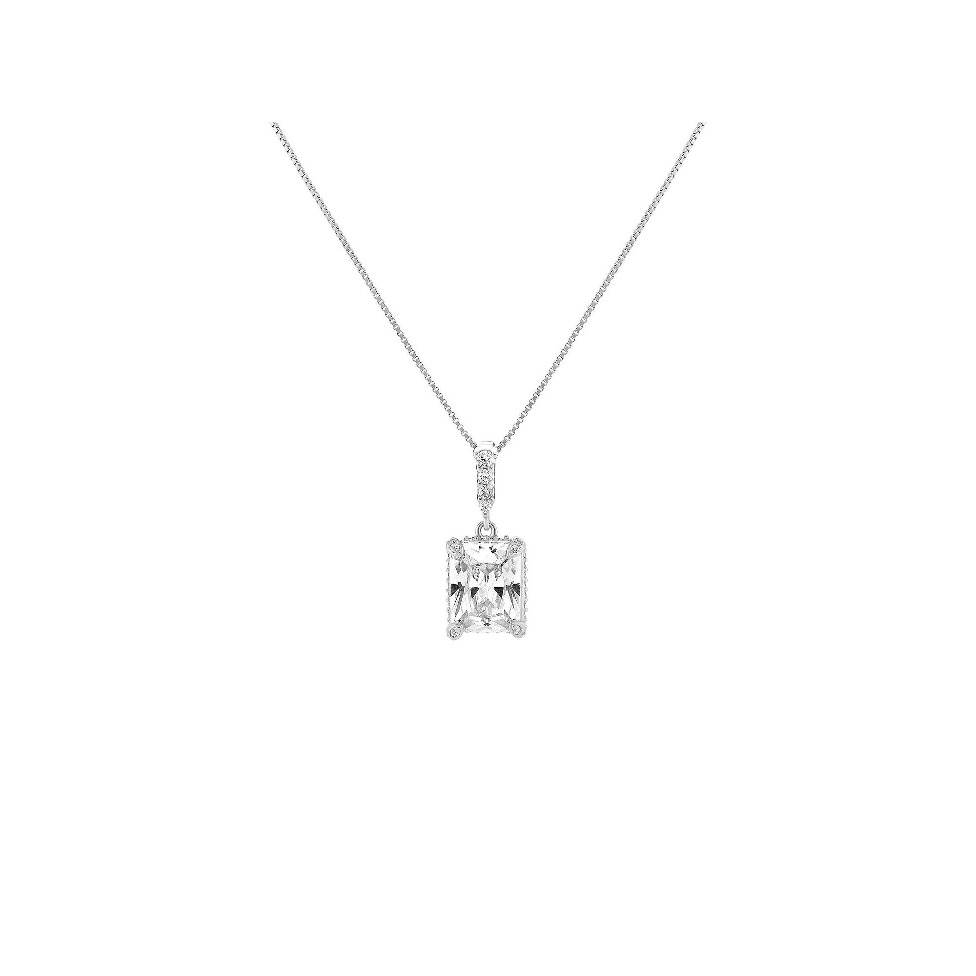 PRIMROSE Sterling Silver Cubic Zirconia Pendant Necklace, Womens, Size: 1