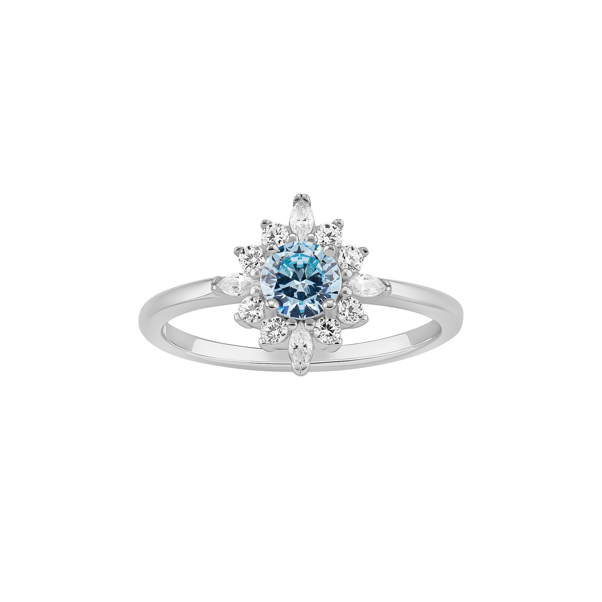 PRIMROSE Sterling Silver Cubic Zirconia Polished Ring, Womens, Size: 9, St