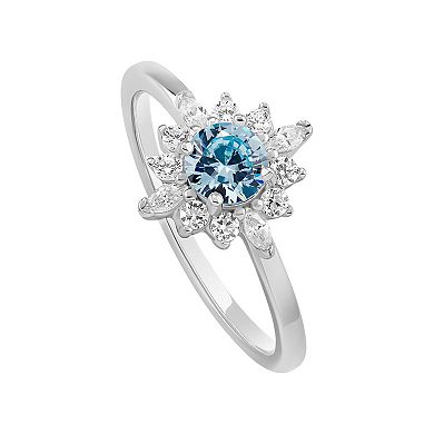 PRIMROSE Sterling Silver Cubic Zirconia Polished Ring