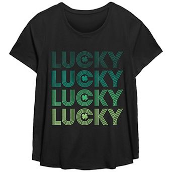 Plus Size Lucky Four Graphic Tee