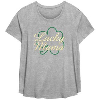 Plus Size Lucky Mama Graphic Tee