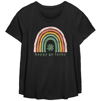 Plus Size Happy Go Lucky Graphic Tee
