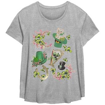Plus Size Lucky Collage Graphic Tee
