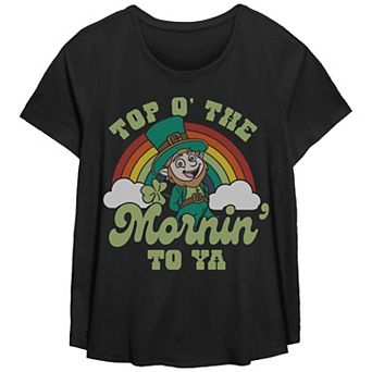 Plus Size Leprechaun Top O' The Mornin' To Ya Graphic Tee