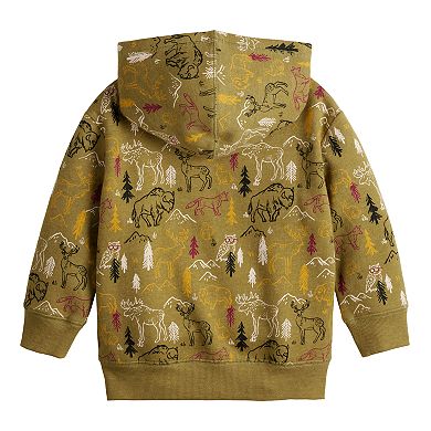 Toddler Boy Jumping Beans® Allover Print Fleece Full Zip Hoodie