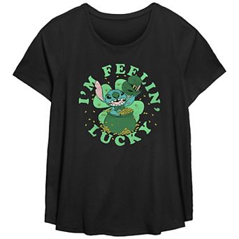 Disney's Lilo & Stitch I'm Feeling Lucky Stitch Plus Graphic Tee