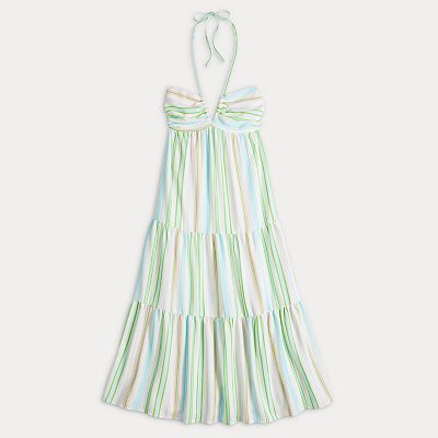 Juniors' Almost Famous Halter Neck Maxi Dress