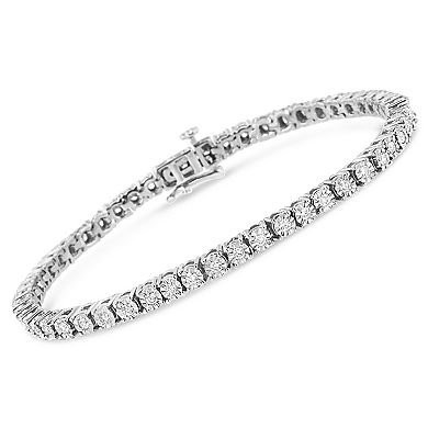 Haus of Brilliance Sterling Silver 2 Carat T.W. Lab-Grown Diamond Tennis Bracelet