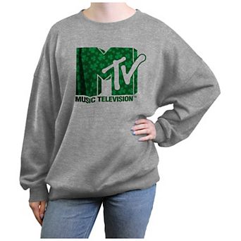 Juniors' MTV Clover Print Logo Graphic Fleece