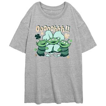 Disney / Pixar's Toy Story Alien Ooooohhh Lucky Shamrock Juniors' Oversized Graphic Tee