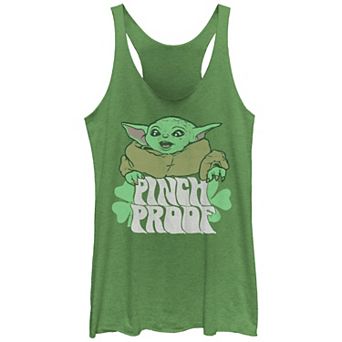 Juniors' The Mandalorian Grogu Pinch Proof Tri-Blend Racerback Graphic Tank Top