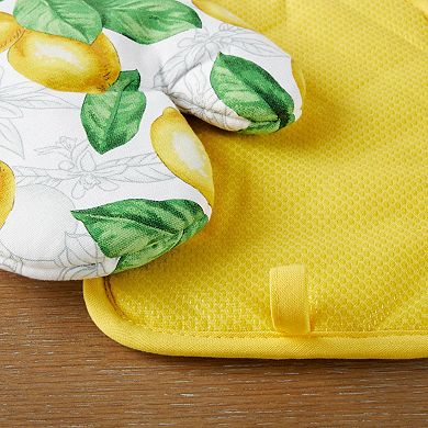 Martha Stewart Lots Of Lemons 4-Pack Kitchen Towel, Oven Mitt & Potholder Set