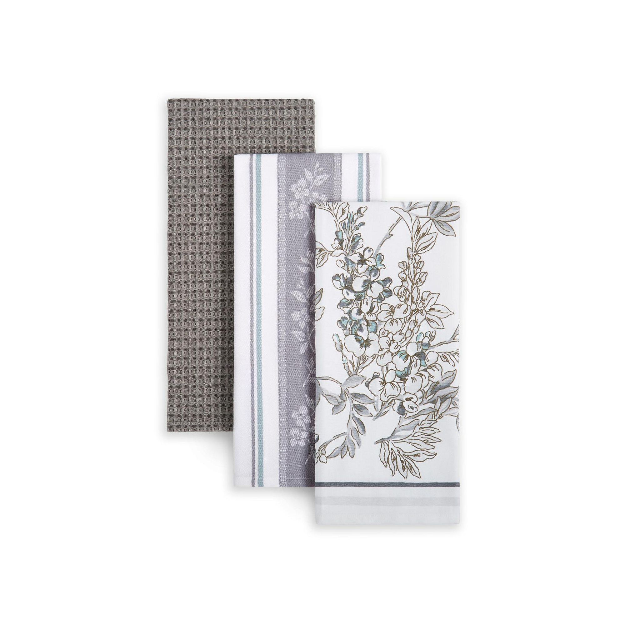 Martha Stewart Lint-Free 3-Pack Towel Set, Gray