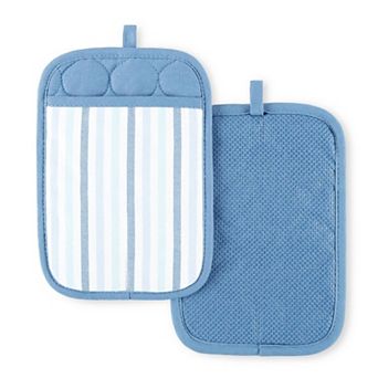 Martha Stewart Daisy Stripe 2-Pack Pot Holder Set