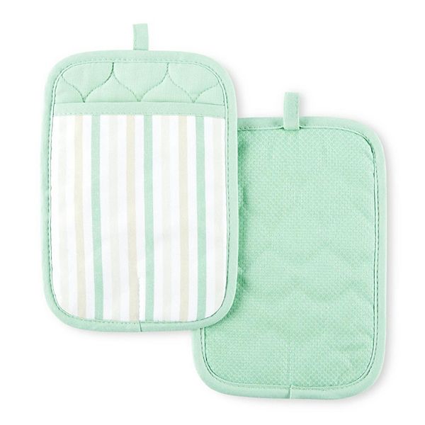 Martha Stewart Daisy Stripe 2-Pack Pot Holder Set