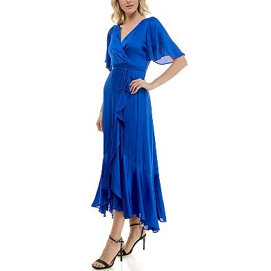 Women's Taylor Dress Flutter Sleeve A-Line Maxi Dress