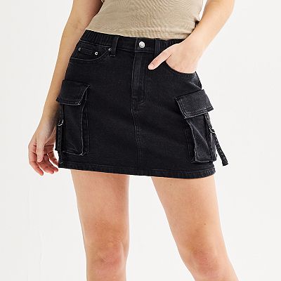 Black jean skirt juniors best sale